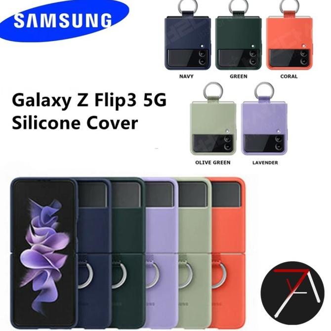 Samsung Z Flip 3 Flip3 5G Silicone Full Cover Case With Ring ORIGINAL