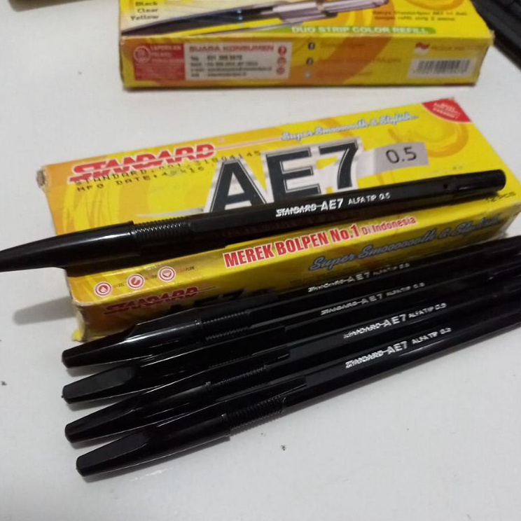 

ZGGD4156 Pulpen Ballpoint Bollpen Pen Standart AE7 Hitam Isi 12pcs