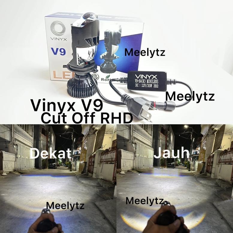 Lampu Utama Led Vinyx V9 Mini Projector H4 Cut Off Biled Mini