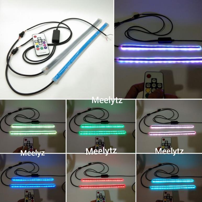 Led Slim Alis Drl Fleksible Waterproof 30Cm Rgb Remote Senja Sein Running