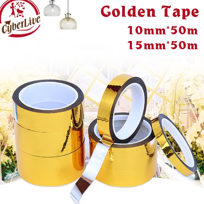 

(♥ QごZK] 50m Gold Washi Tape Untuk DIY Scrapbooking Sekolah Dan Kantor Dekorasi- siiap.dikirim.!!