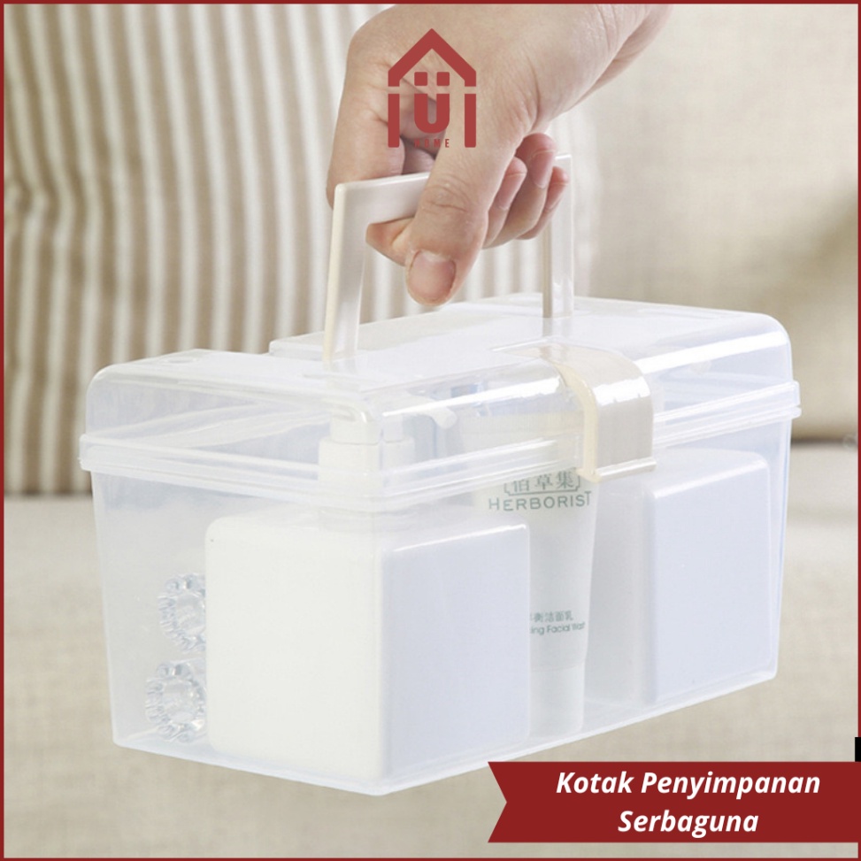 ➫CHw UNISO - ORGANIZER KOTAK MEJA TRANSPARAN SERBAGUNA KOTAK P3K SURAT SKINCARE ESTETIK ✷ ❊