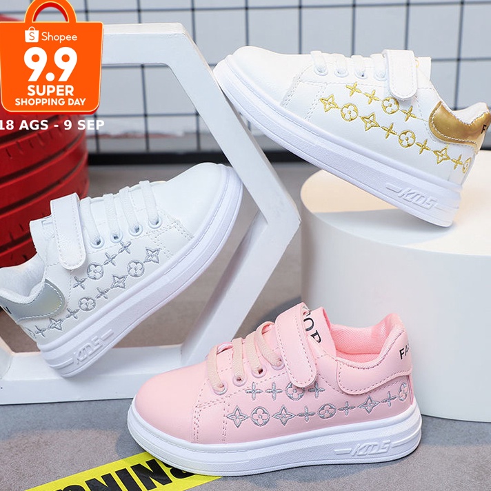 (☆-WFX❣] ukuran 26-37 Perempuan sneaker anak perempuan sepatu olahraga gadis kecil kualitas baik sep