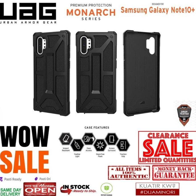 Casing Samsung Note 10 Plus Case UAG Original MONARCH BLACK CLEARANCE
