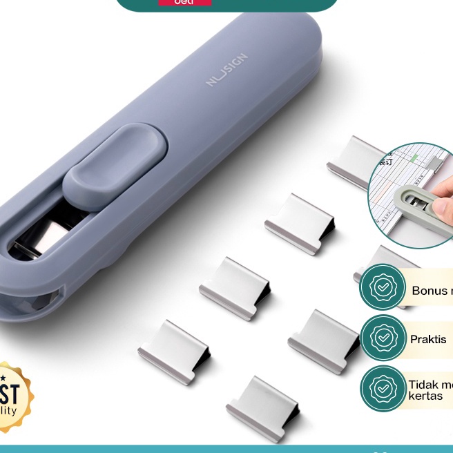 

[I-W»✔W] Nusign Fastener / Binder Clip / Penjepit Kertas Otomatis Gratis 8 Buah Clip NS085/ tervirall..!