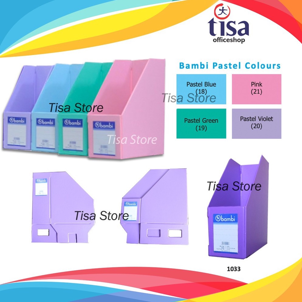 

Kualitas Premium Box File Bambi 1033 Laminated PVC Magazine Files 115mm - Pastel Colours 07X