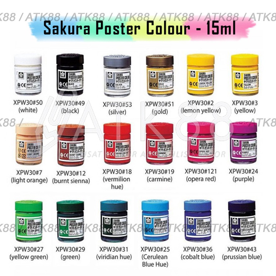 

(Z12✮/E❦> Sakura Poster Colour / Cat Poster 15ml ( Warna Umum)/ murahh!