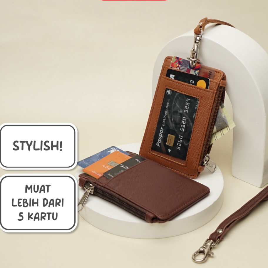 

[I9☼/L☑) ID Card Holder Resleting Name Tag Seleting ID Card Risleting Name Tag Lanyard Zipper Kulit Sintetis v2- banyak diiminati!