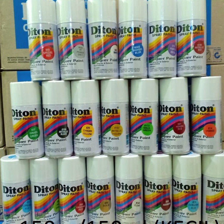(NNご/Y☑> Pilox Cat Semprot DITON Spray Paint Acrylic Lacquer Paint Glossy Metallic Doff Stabilo Chro