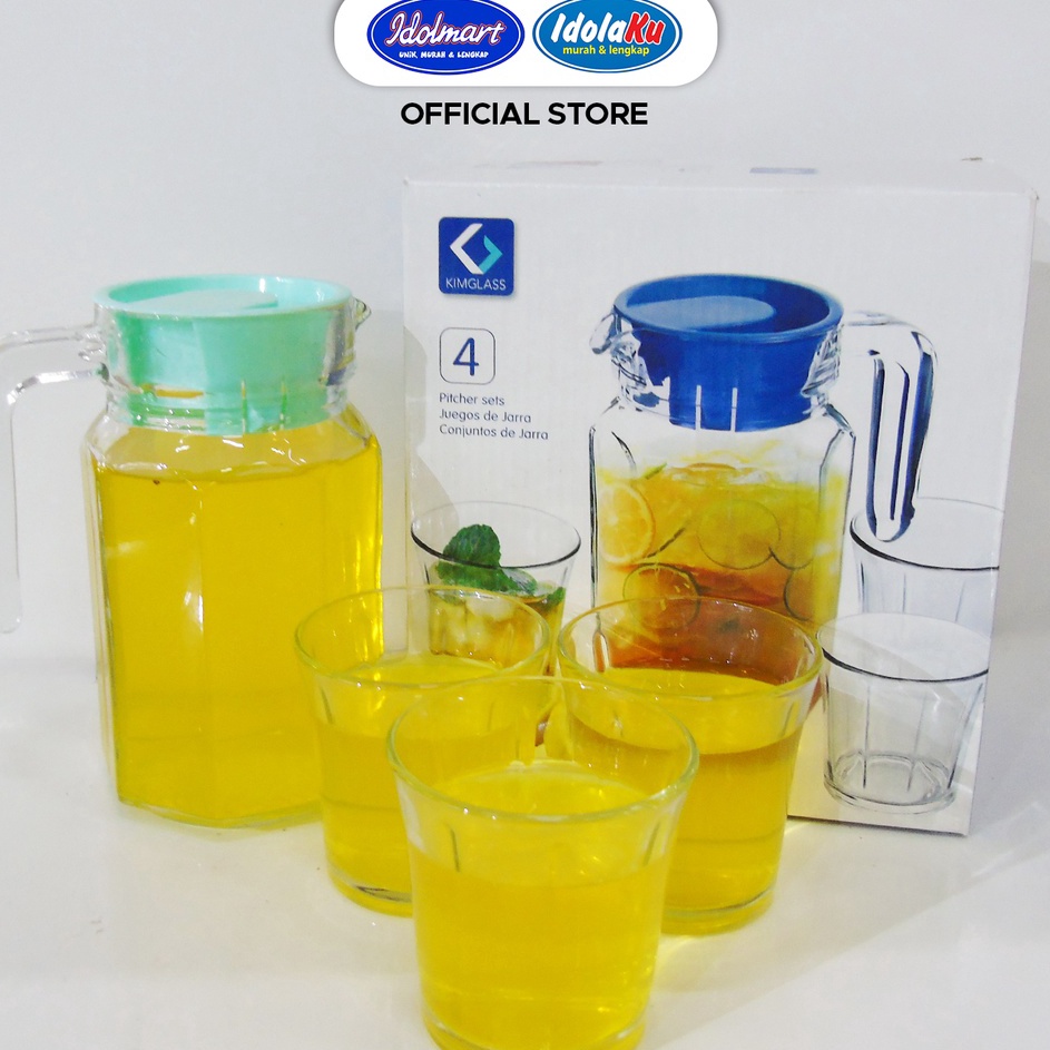 ★Iti IDOLMART Tea Pot Set Kaca 4 in 1 Kalea Kimglass - Gelas Teko Kado Murah u Murah ♣.