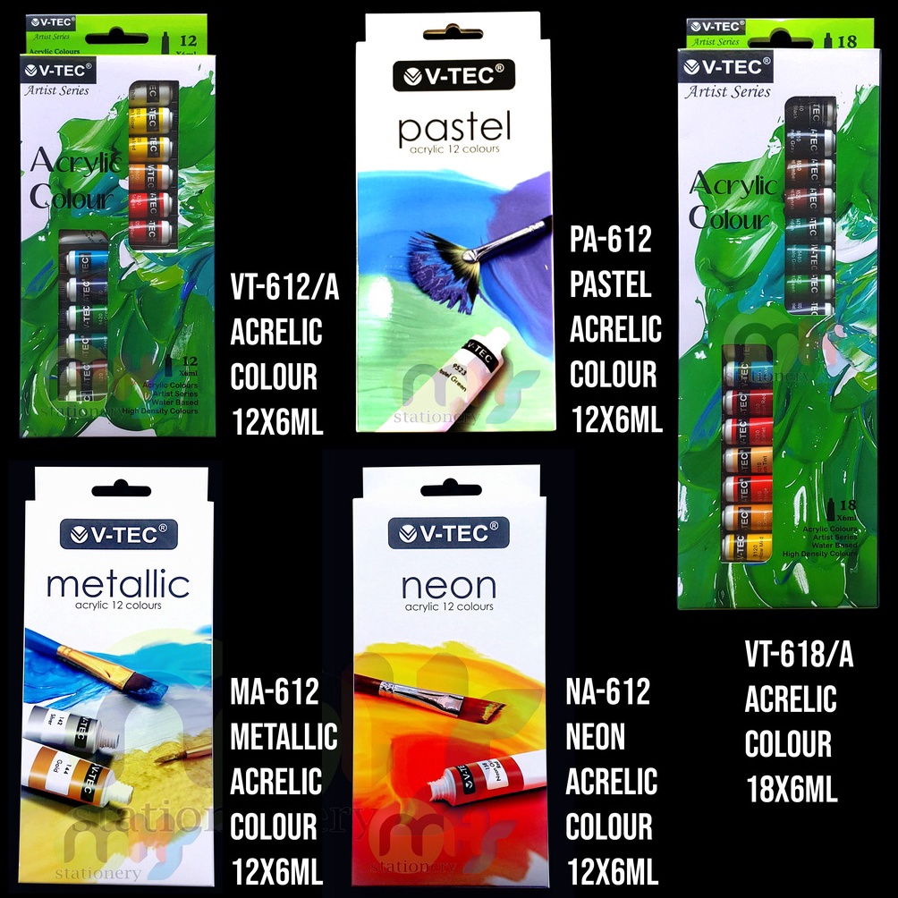 

Terkini✫← TDKZQ Cat Lukis Acrylic Color Cat Akrilik V-TEC 6 ML 12 18 Warna Set Paint VT-612/A VT-618/A VTEC Pastel Neon Metallic PA-612 NA-612 MA-612 H51 ✿Best