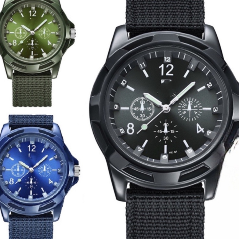 [❦-15GK◆) COD✅Jam Tangan Pria Wanita Analog Couple Bahan Tali Kain Kanvas Fashion Nylon Grosir Casua