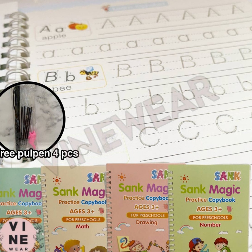 

[♫ L➸RD> SANK Magic Practice Book /Buku Ajaib Belajar Menulis dan Menggambar Anak 1 SET ISI 4 BUKU- terviiral.!