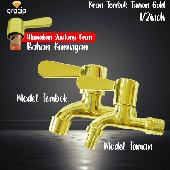 ➫ Kran Air 1/2 Inch Gold / Keran Tembok / Kran Taman Tembok 1/2inch Gold / Kran Gold / Kran Tembok 1/2 inch ✯ N ▼