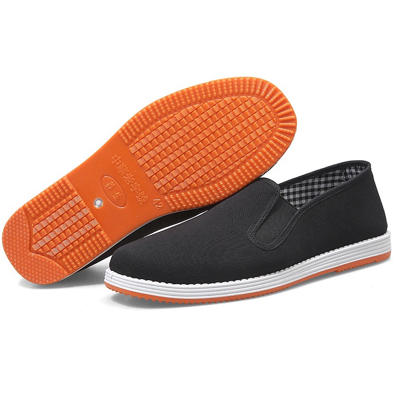 New Dealv2V6h Sepatu Slip on Retro Kain Karet Pria CG65 Wanita Import Gaya Tradisional Cina