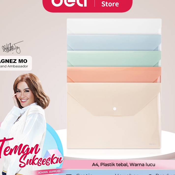 

(➸ F➤WA) Deli Map Plastik / File Bag / Tas Map Plastik Isi 5 PP301- muurah.!