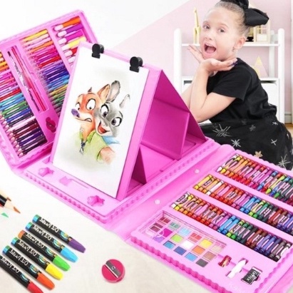 

[NK➲.3✯) Set Crayon 208 150 PC / Krayon Mewarna Alat Menggambar dan Mewarnai Anakamanaah..