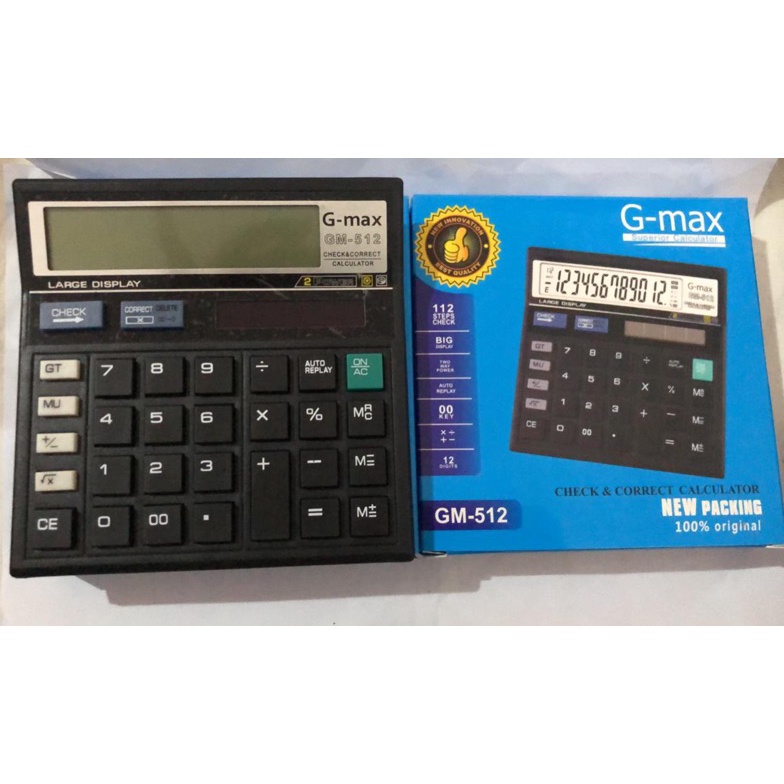 

Harga murah [400gr] E086 | KALKULATOR G MAX 512 | Alat hitung 12 DIGIT / KALKULATOR MEJA HITAM MURAH ATS