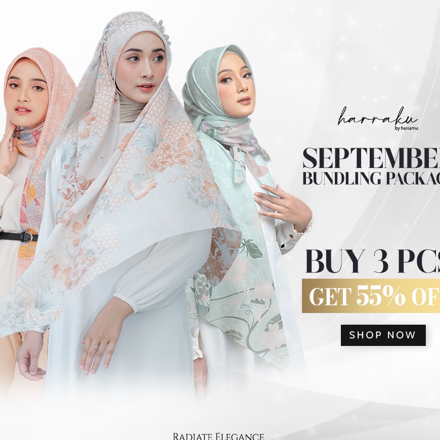 [SL»-P✯> HARRAMU Kerudung Segiempat Printing Paket Bundling - Jilbab Segiempat Motif Voal Paris Prem