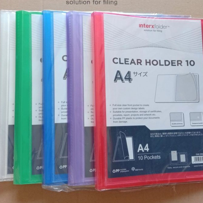 

(P-Hご➲4] Clear Holder A4 10 Pocket Inter X / Display Album / Dokumen Keeper- terrviral..