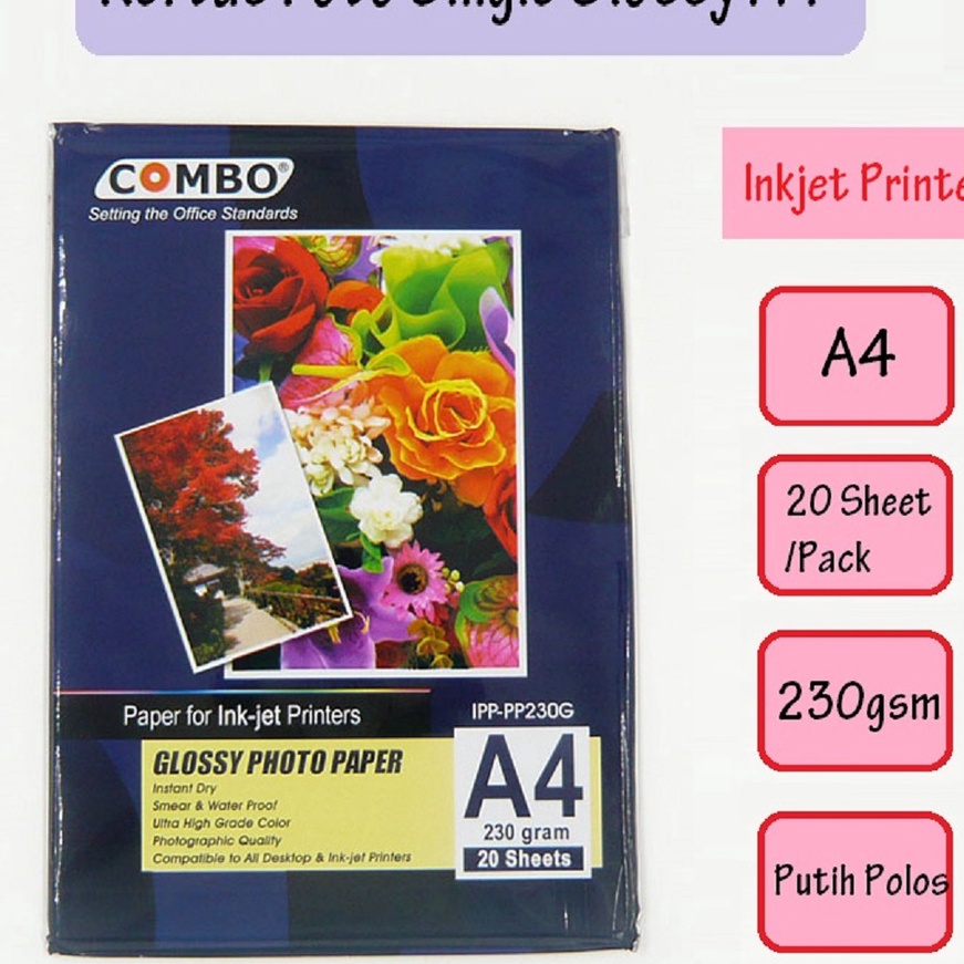 

(FM❦.11☞> Glossy Photo Paper / Kertas Foto A4 230 gr Combobanyak dimiinati!