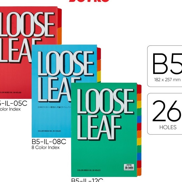 

(G-B☑㊖11> Color Index Loose Leaf Pembatas Kertas Binder Joyko B5/ langsung.kirim..!