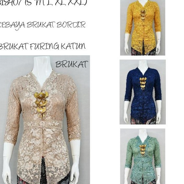 Terlaku Indah KEBAYA BRUKAT BORDIR ENCIM MODERN LENGAN PANJANG Furing Katun KEBAYA WISUDA KEBAYA KAT