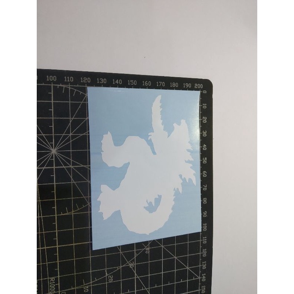 

cutting a stiker godzilla
