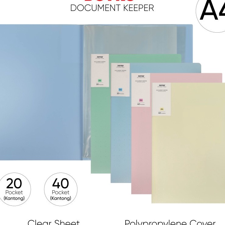 

[F-U✉♥Q) JOYKO DOCUMENT KEEPER A4 F4 FOLIO CLEAR HOLDER PASTEL MAP DOKUMEN ALBUM DISPLAY BOOK- paaling.laris.!!