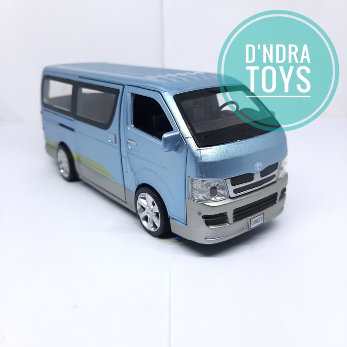 PROMO DIECAST MINIATUR MOBIL TOYOTA HIACE BIRU 1:32 MAINAN MOBILAN MURAH TERMURAH