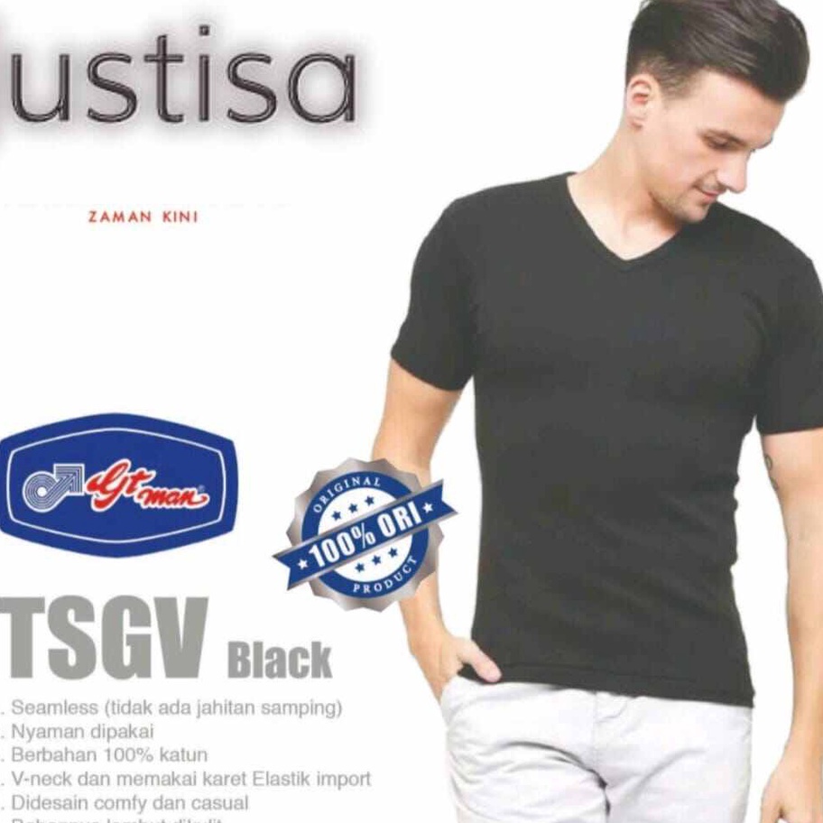 Terkini KAOS OBLONG PRIA GT MAN V NECK TSGV KAOS DALAM PRIA GT MAN MURAH ❆