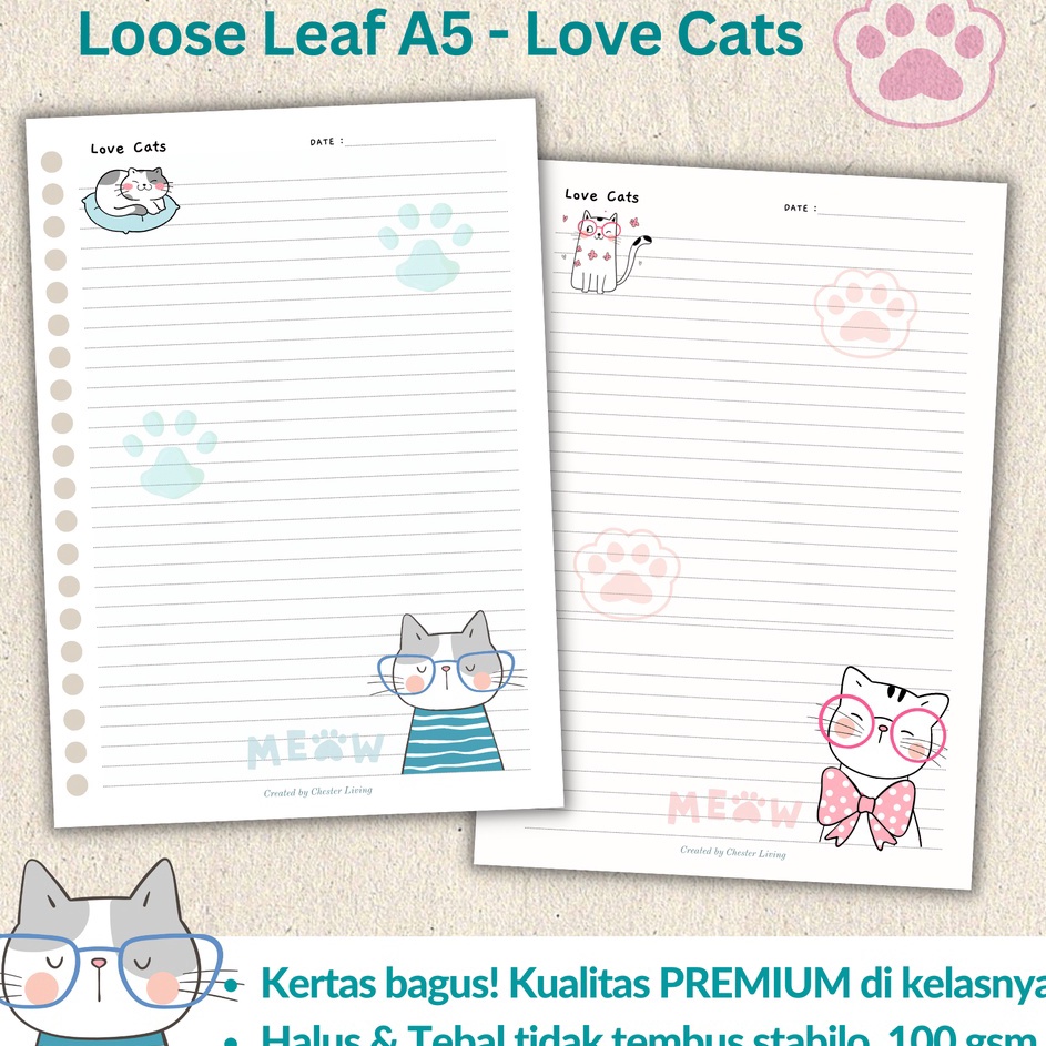 

Terlaris➷ IIAWW Loose leaf Isi Kertas File binder A5 Tebal - Cute Cats / Refill Map Binder Kucing Lucu / Line Grid Dotted Blank Garis Kotak Titik Polos \ Color Warna Lucu /CHESTER LIVING D83 ✽Ready Stock