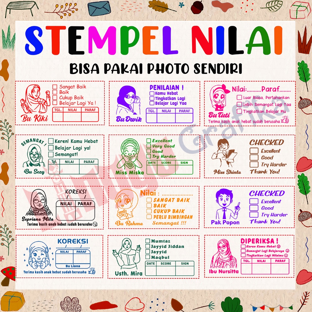 

dnlo -77 Stempel Nilai Guru / Penilaian / Koreksi / Checked / Reward NH9