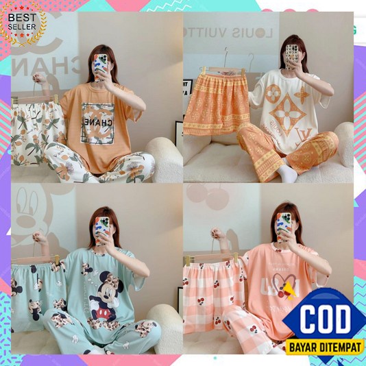 Baju Tidur Setelan Piyama Babydoll Set Kimono Piama Korean Style Terbaru 2023 Pjamas Payama Bju Tido
