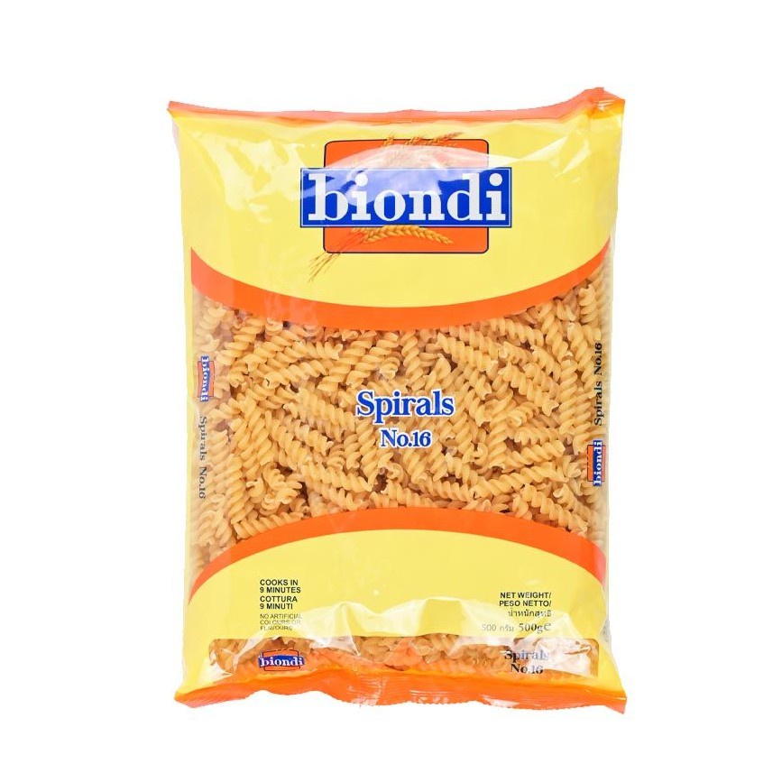 

BIONDI Pasta Spirals NO.16 500gr - 100% Gandum