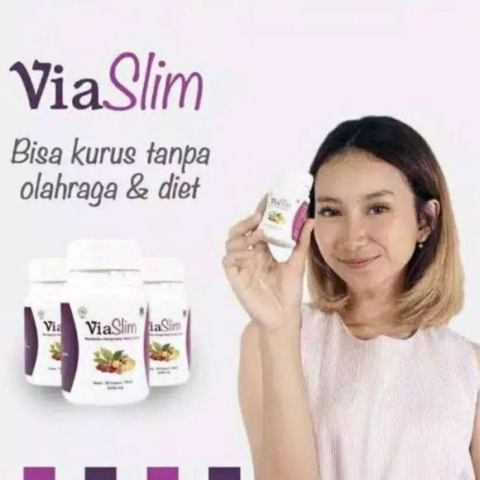 Viaslim Via Slim Asli Obat Pelangsing Penurun Berat Badan Alami