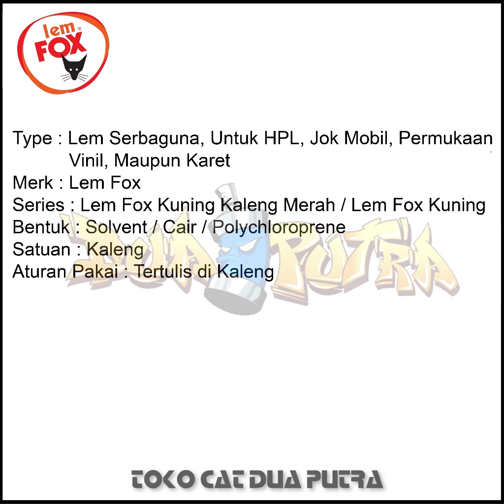 

Lem Perekat Serbaguna Fox Kuning 168 600Gram