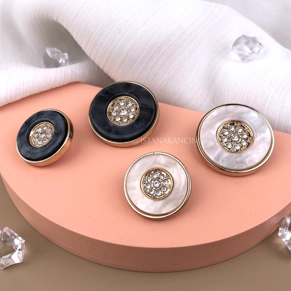 [PROMONS1A] Kancing Jamur Mewah | Kancing Marble Aurora Black White | Kancing Unik Blazer Dress 292