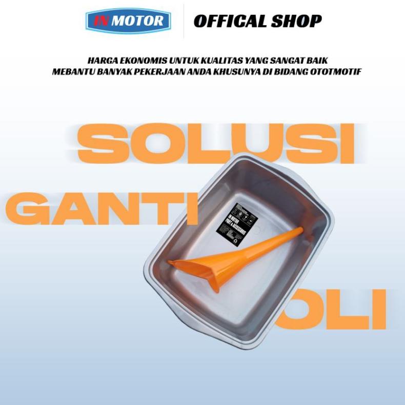 Terbaru Paket Komplit Corong + Wadah Oli Mesin Motor Mobil Alat Ganti Oli Corong Oli Mesin Wadah Oli