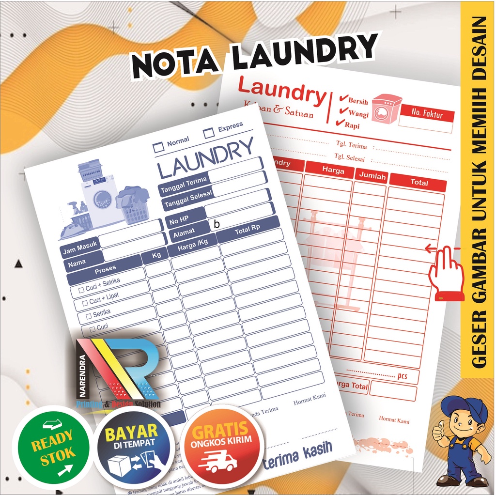 

Nota Kontan Laundry isi 50 2 Rangkap - siap kirim