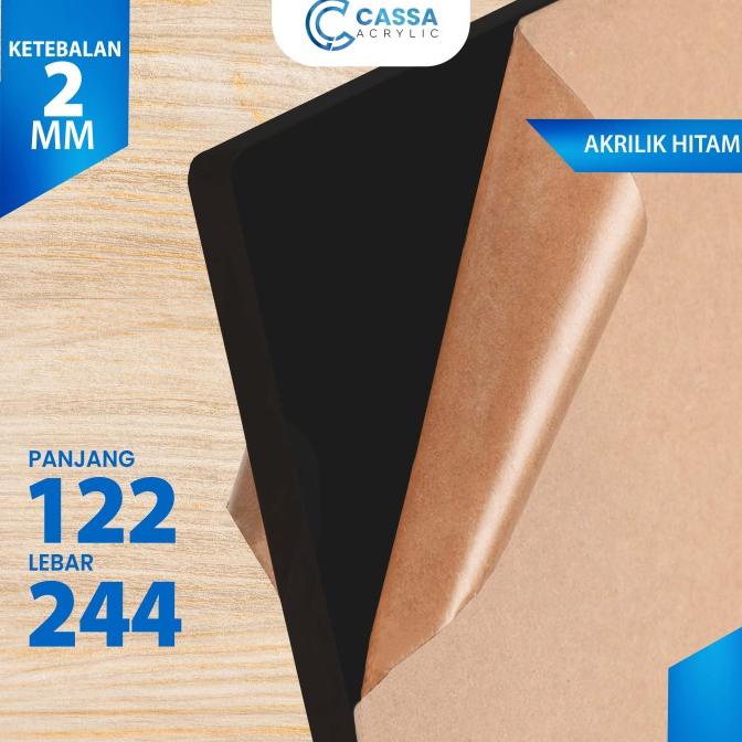bir LEMBARAN AKRILIK 122 X 244 HITAM SOLID 2MM / ACRYLIC LEMBARAN