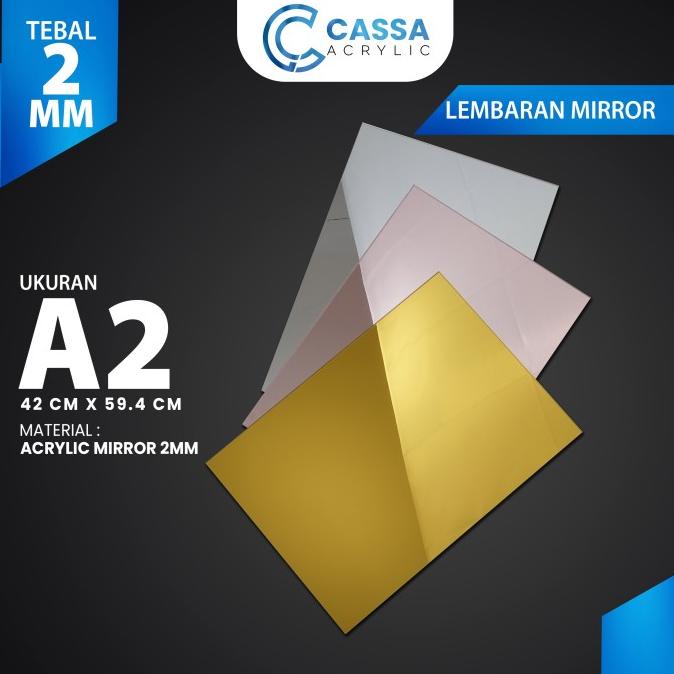 

bir LEMBARAN ACRYLIC / AKRILIK MIRROR GOLD A2 2MM GROSIR BERKUALITAS