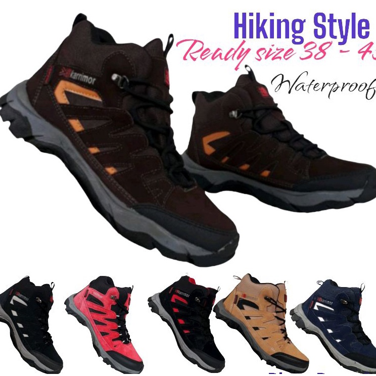 Harga murah Sepatu hiking pria outdoor waterproof/Sepatu gunung pria dewasa/Sepatu gunung pria karri