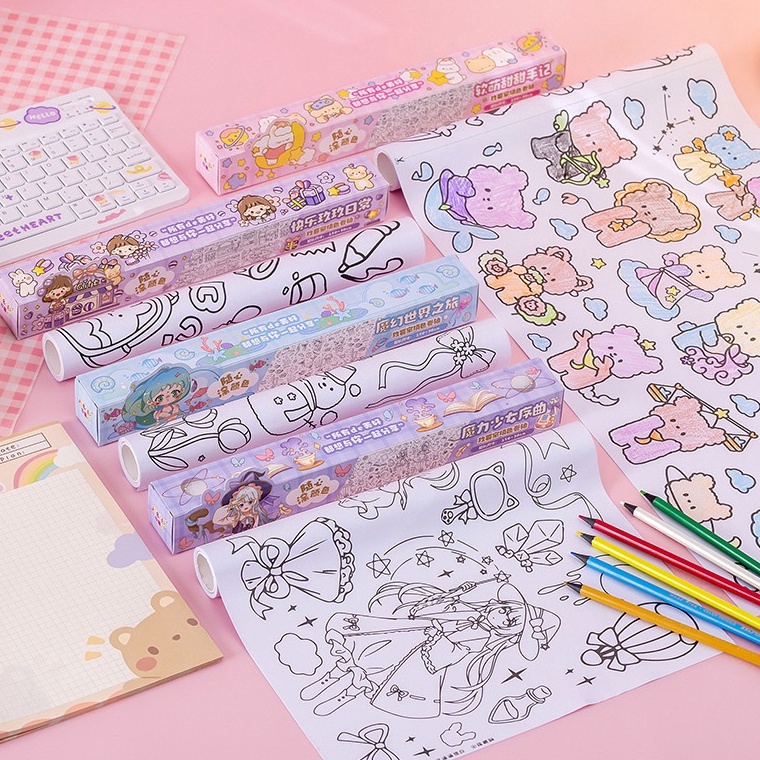 

[CODE BARANG 512UWJ] Childrens Coloring Roll Roll Stickable Doodling Scroll Coloring Drawing Kertas Roll Kado Ulang Tahun Anak Laki-Laki Dan Perempuan PRG