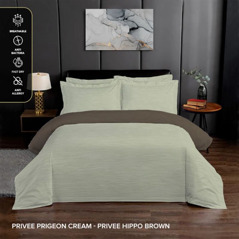 King Rabbit Reserve Bed Cover Double Motif Pigeon Cream