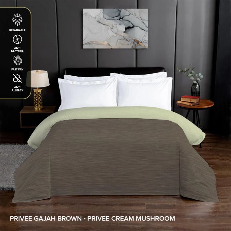 King Rabbit Reserve Bed Cover Double Motif Gajah Brown