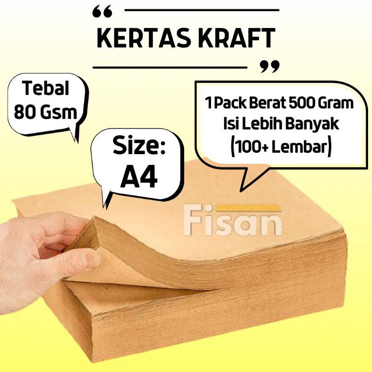 

11.11 FLASH SALE 100 Lembar Kertas Kraft A4 80 Gram 80gram 80gr / Kertas Samson Kraft Paper A4 / Kertas Cokelat Kraft