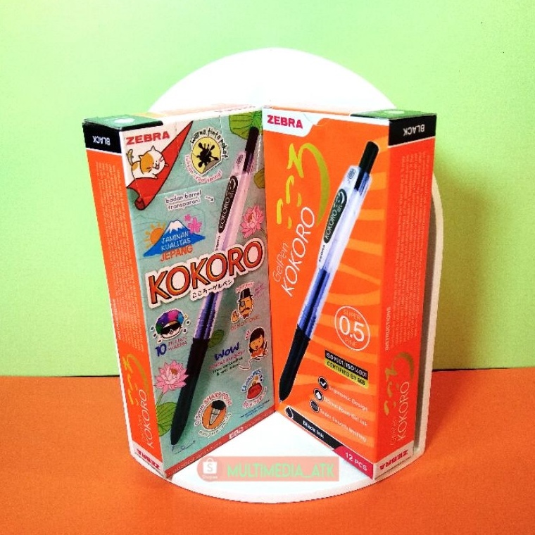 

enyn -46 PEN ZEBRA KOKORO GEL 0.5 BLACK / PULPEN ZEBRA KOKORO [12 PCS] GBE