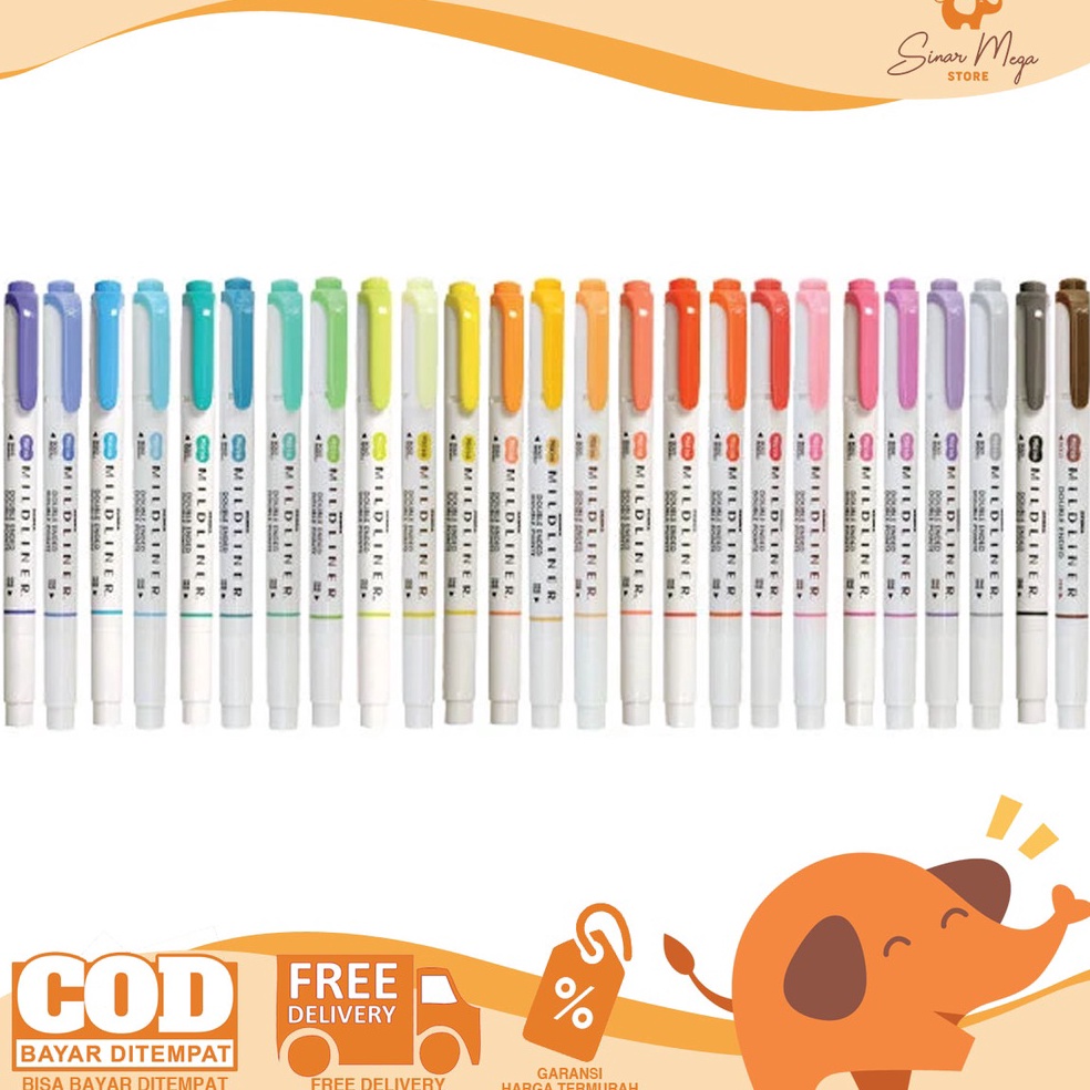 

Star 2.2 Zebra Mildliner (satuan) Double-Sided Highlither