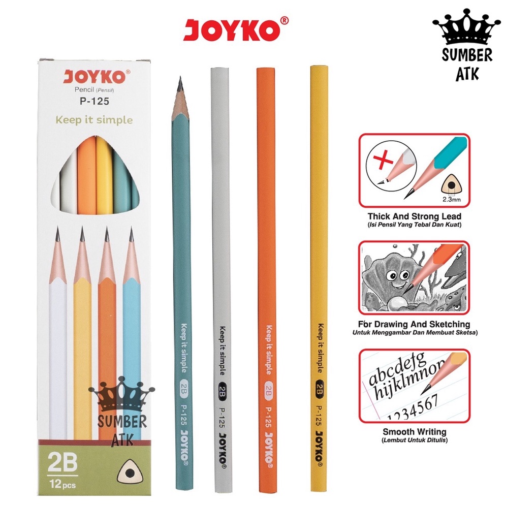 

Now Mall Pensil Pencil Joyko P-125 2B 1 Box 12 Pcs NGB